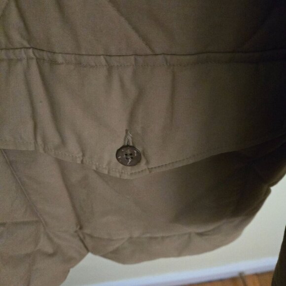 Ocean Pacific Tan Suede Collar Quilted Barn Coat Pockets Lined Size XL - Picture 4 of 5